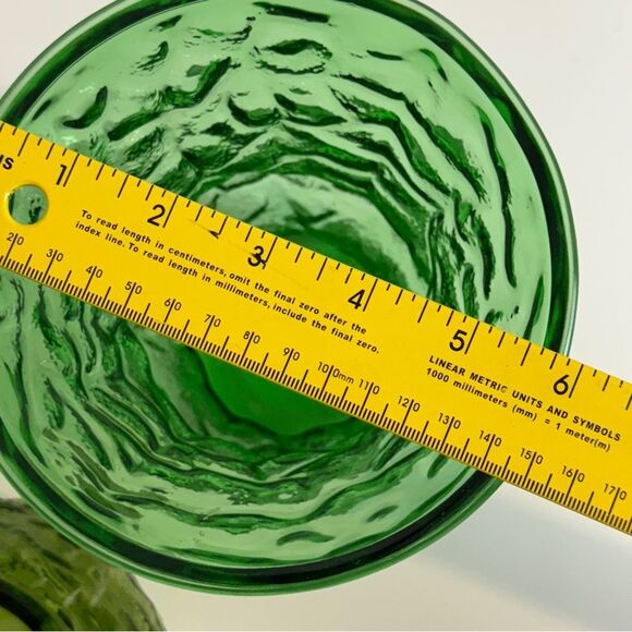 2 Vintage E.O. Brody Green Crinkle Glass Vases Mid-Century - Picture 6 of 6